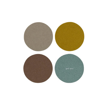 Bierfilzl Merino Wool Round Coaster Multi 4 Pack - London Fog