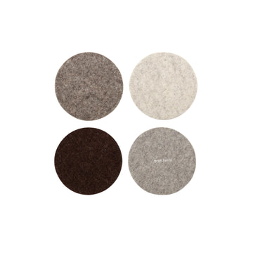 Bierfilzl Merino Wool Round Coaster Multi 4 Pack - Earth