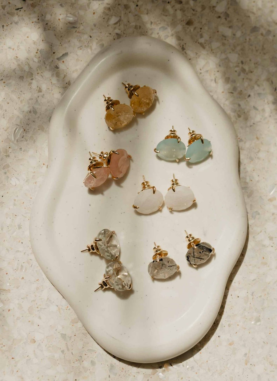 AQUA EARRINGS - PRASIOLITE