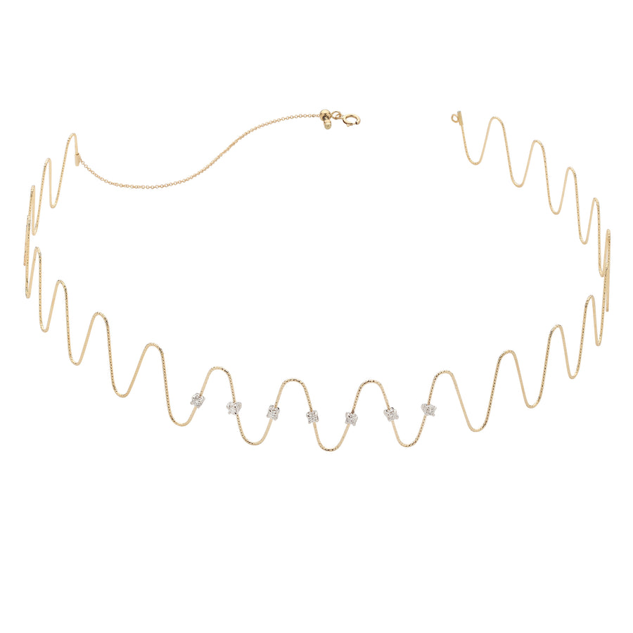 Wave Choker with Diamonds