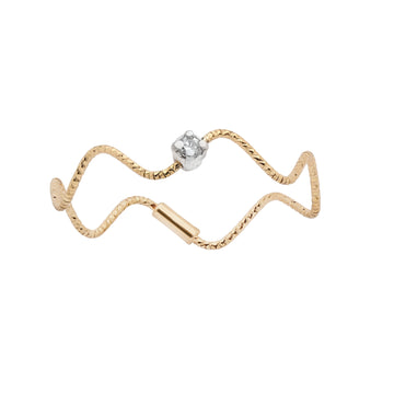 Wave Diamond Ring - 18KG