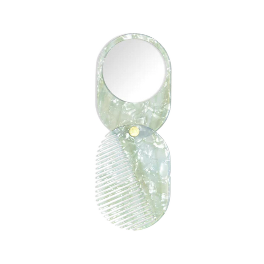 2 in 1 Pocket Comb Mirror - Sea Glass