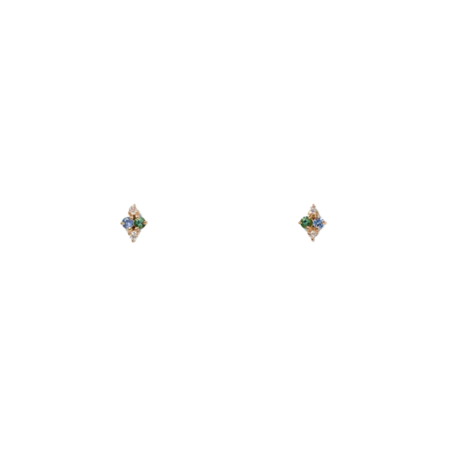 Sapphire, Diamond, and Tourmaline Covey Earrings