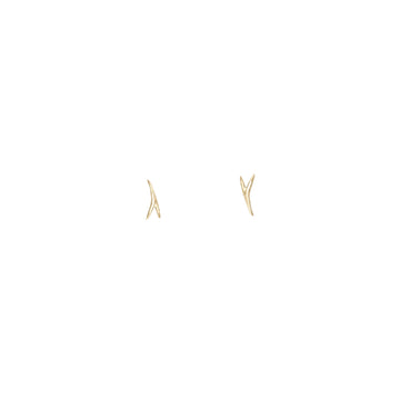 Crossed Stick Wisp Earrings - 10K Yellow Gold