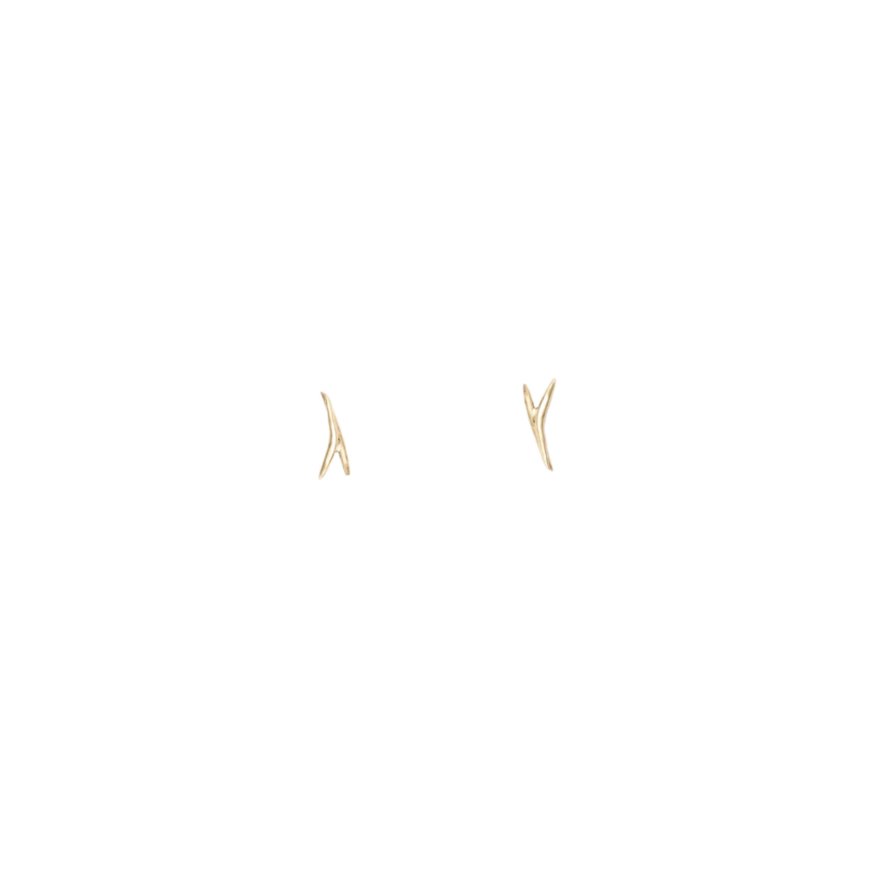 10k gold Crossed Stick Wisp Earrings – The Store at MAD