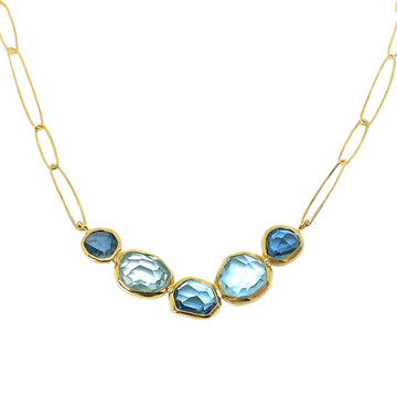Cluster Necklace in Aquamarine and London Blue Topaz