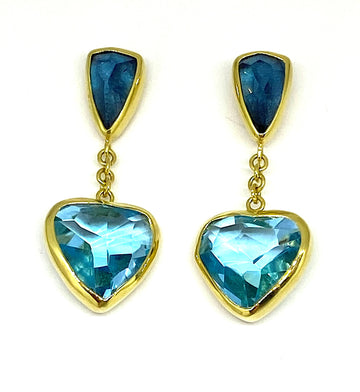 Blue Topaz Aquamarine Heart Drops