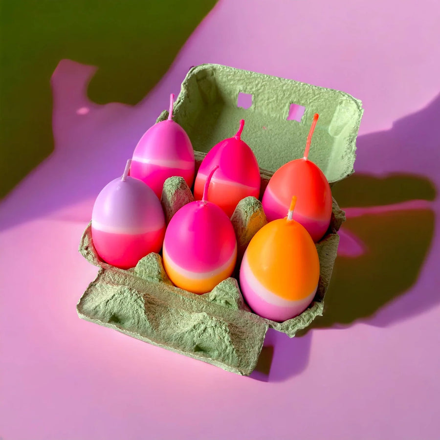 Dip Dye Easter Egg Candles - Green 6pk