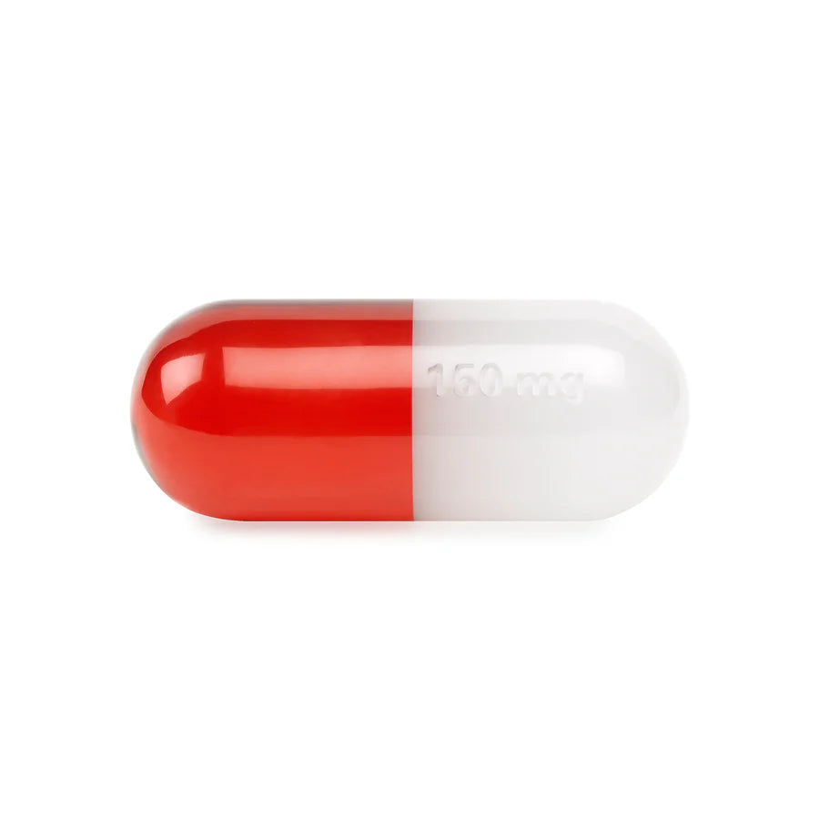 Acrylic Pill - White and Red