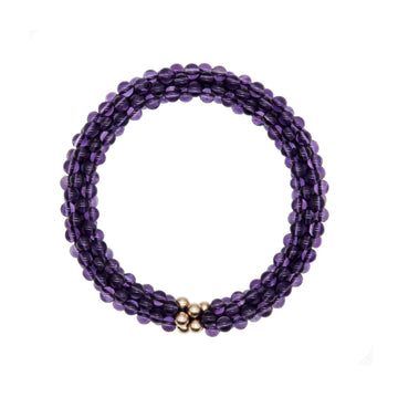 Beaded Gemstone Bracelet: Amethyst & Gold