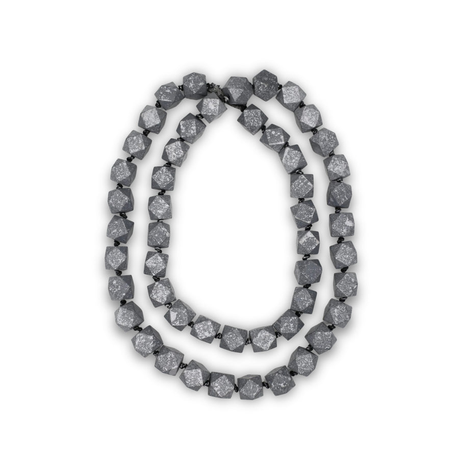 Black/Silver Austrian Big Diamond Beads Necklace