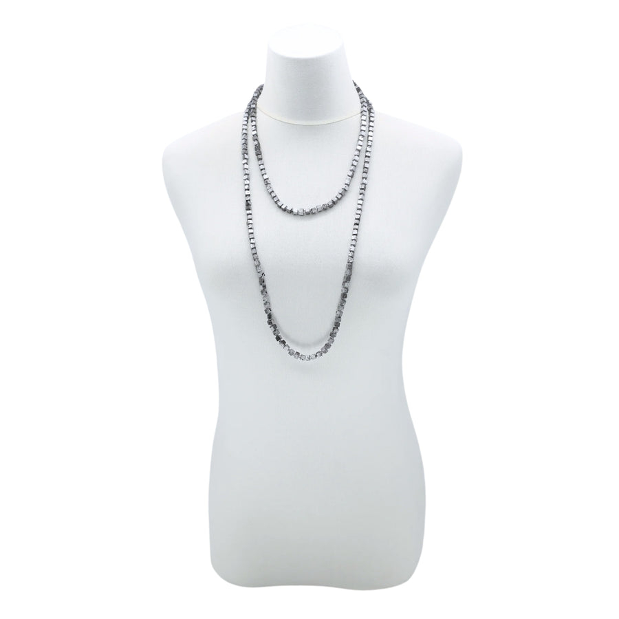 Silver/Black Hand Painted Next Pashmina Necklaces