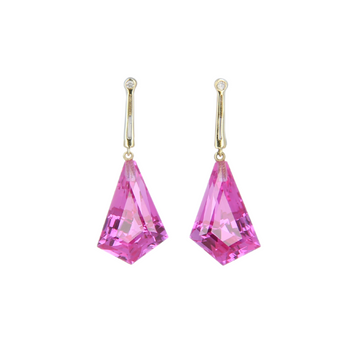 Georgie with Pink Sapphire Drop Earrings