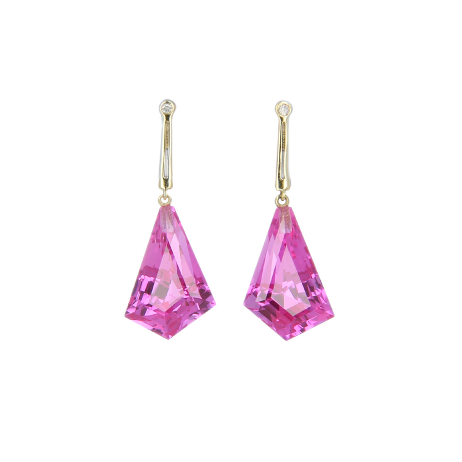 Georgie with Pink Sapphire Drop Earrings