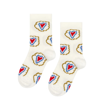 Mini Baz Crew Socks - Ivory (4-5 yrs)