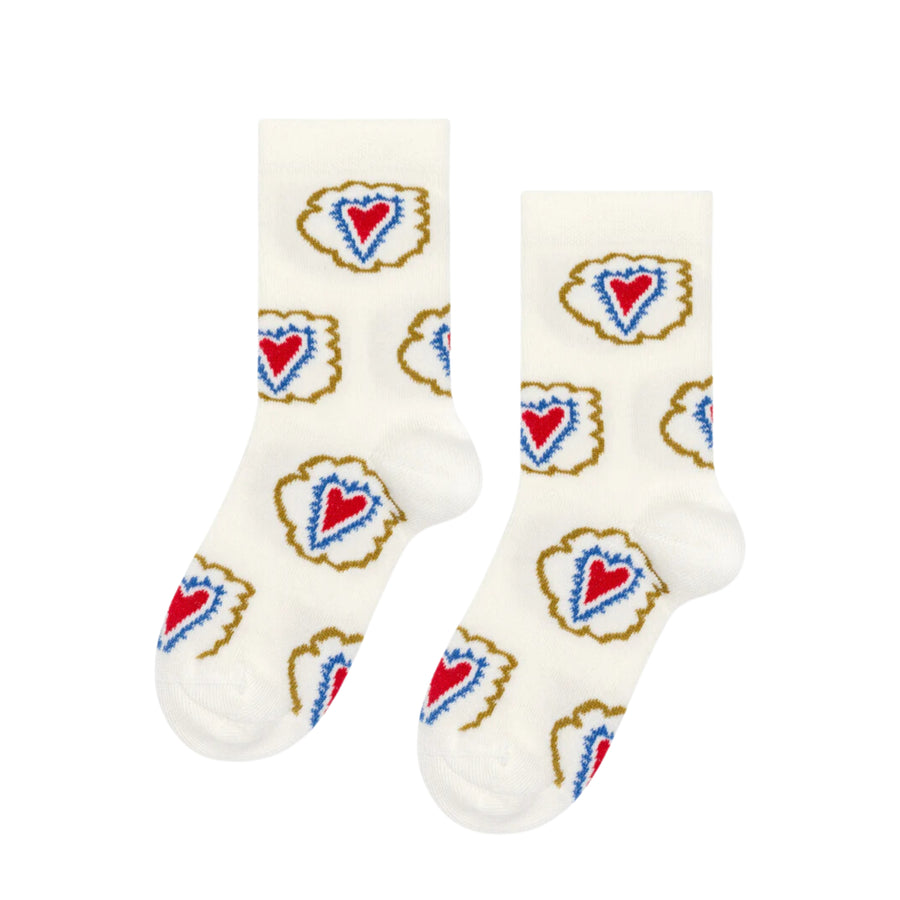 Mini Baz Crew Socks - Ivory (4-5 yrs)