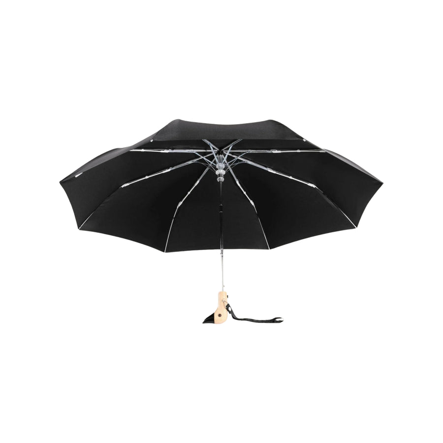 Black 100% recycled plastic bottle Compact Duck Umbrella