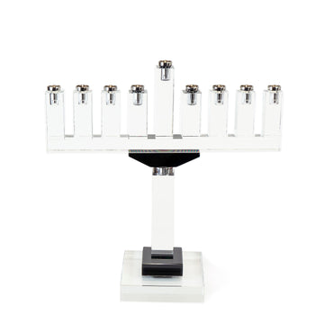 Clear and Black Crystal Menorah