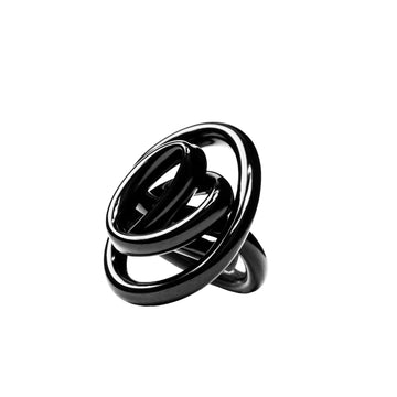 Zig Zag Ring - BLACK SHINY