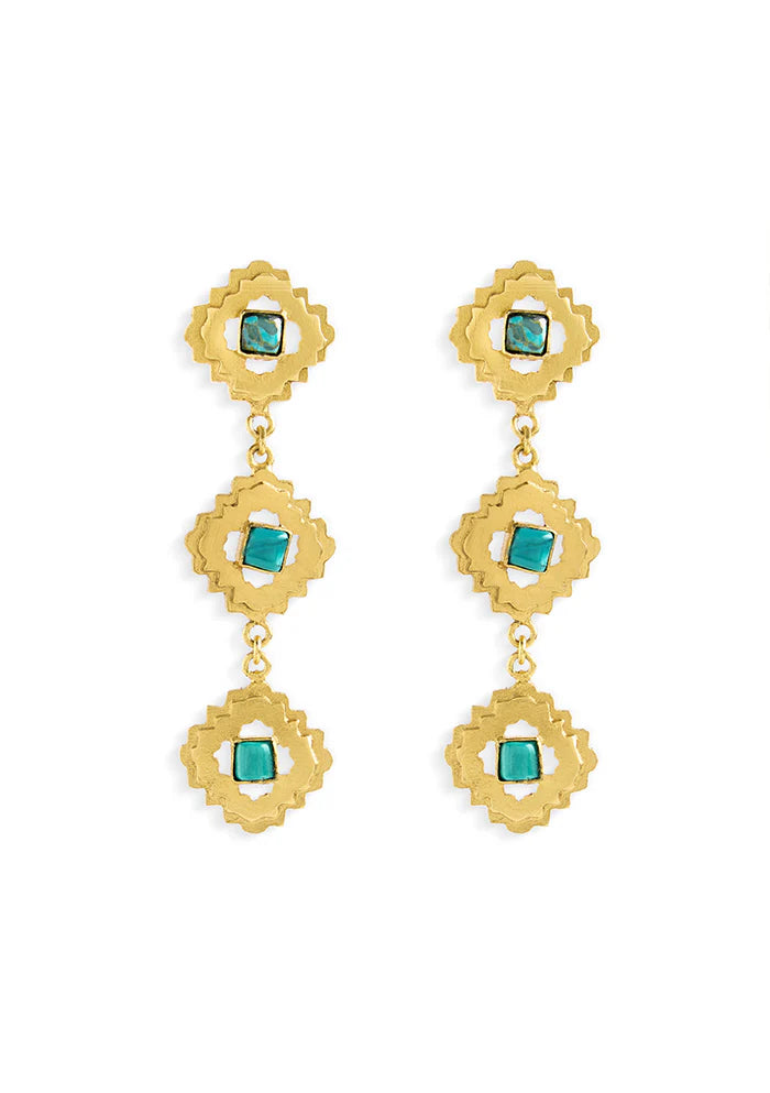 Golden Mandala Long Earrings