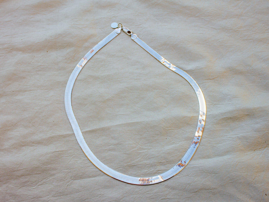 Bold Sterling Silver Herringbone Chain