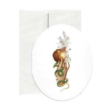 Fig + Snake Oval Greeting Card