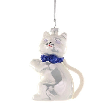 white cat ornament