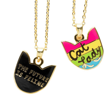 2-Sided Pendant - Cat Lady/Future is Feline