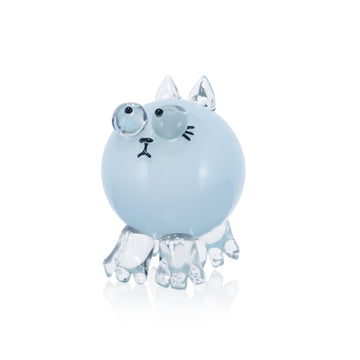 Kitten Glass Sculpture - Baby Blue