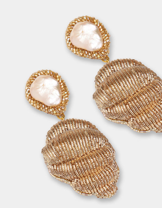 Conch Earrings - Gold