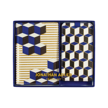 Jonathan Adler Blue Versailles Travel Set