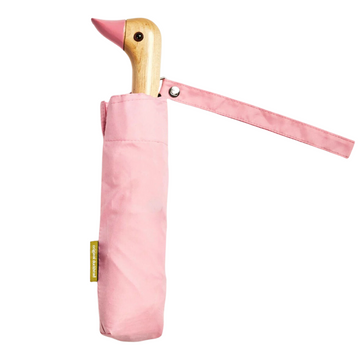 Pink 100% recycled plastic bottle Compact Duck Umbrella