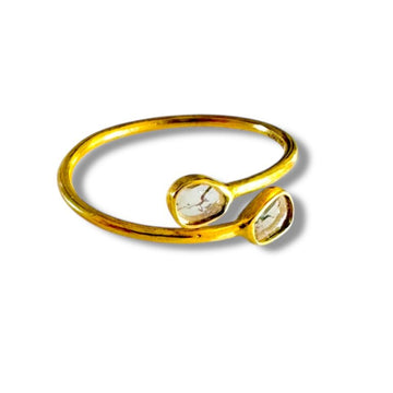 2 Diamond Slice Ring - Size 7-9