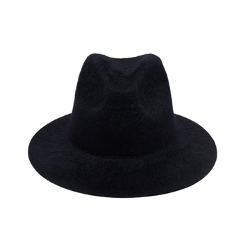 Brushed Wool Faye Hat - Black