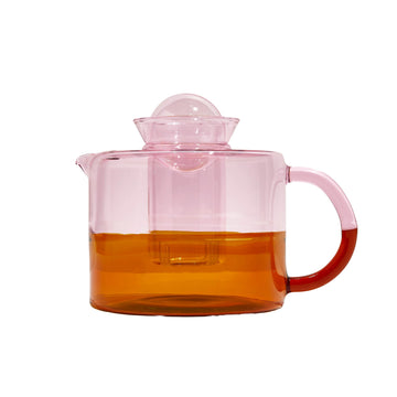 Two Tone Teapot - Pink & Amber