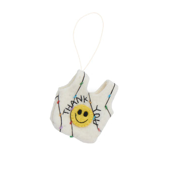 Felt Smiley Thank You Bag Ornament