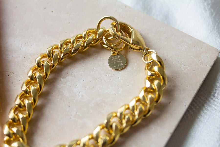 Golda Cuban Bracelet - 14K GP Brass