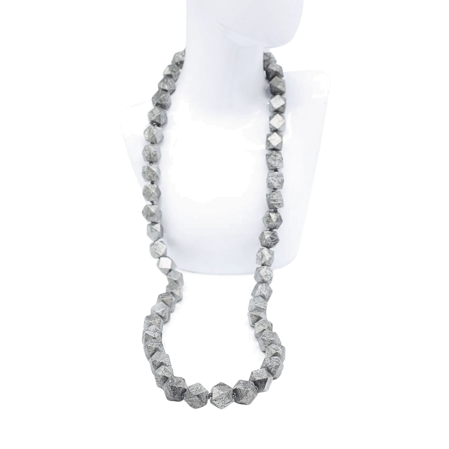 Black/Silver Austrian Big Diamond Beads Necklace