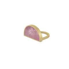 Medio Circulo Morganite Gold Plated Ring - Size 7
