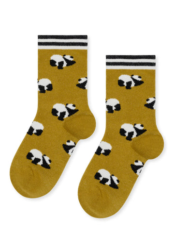 Mini Downward Panda Crew - Mustard