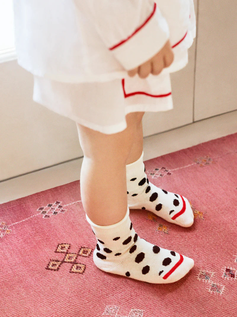 Mini Dalmatian Crew Socks - Ivory (4-5 yrs)