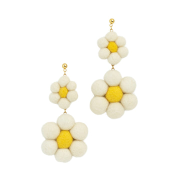 Daisy Dangle Felt Earrings