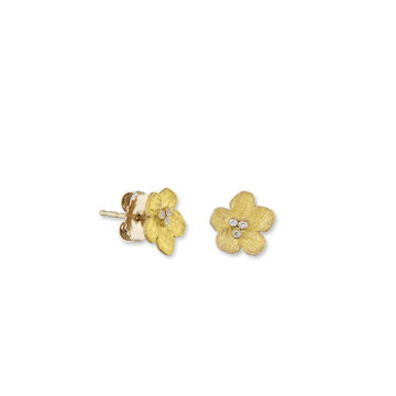 'BUTTERCUP' STUDS WITH DIAMONDS IN 22K Yellow Gold