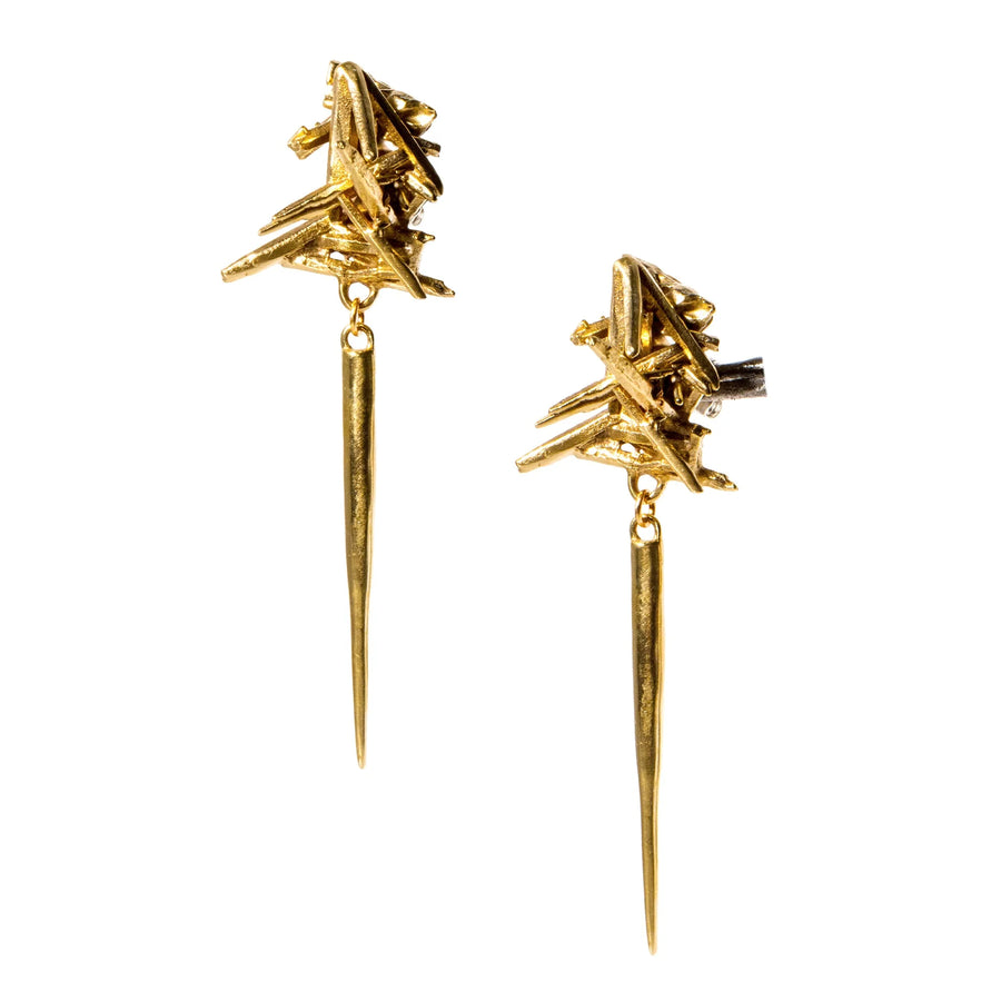 Spiked Drop Chlorite Quartz Cluster Studs