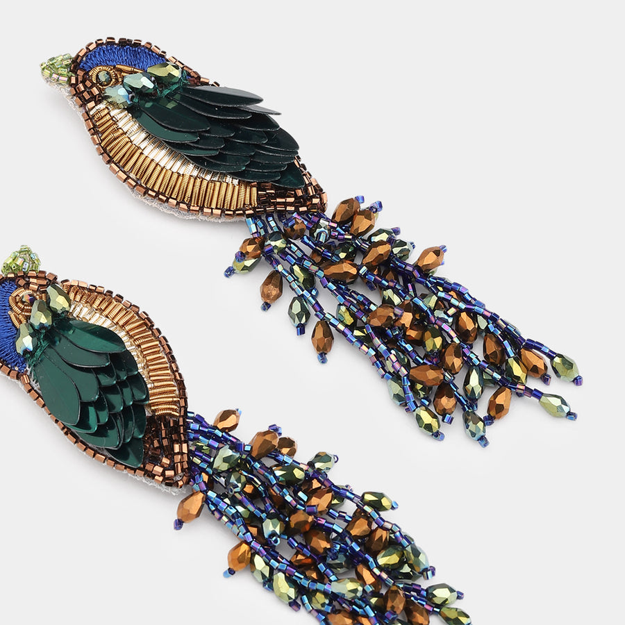 Kingfisher Earrings - Forest Green