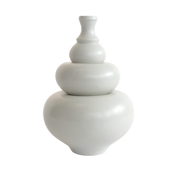 Eva Pillow Stack Vase - Satin Ivory