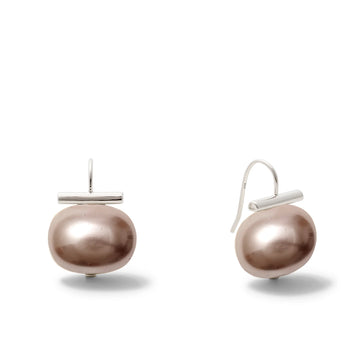 PERIWINKLE LARGE PEBBLE EARRING - STERLING SILVER
