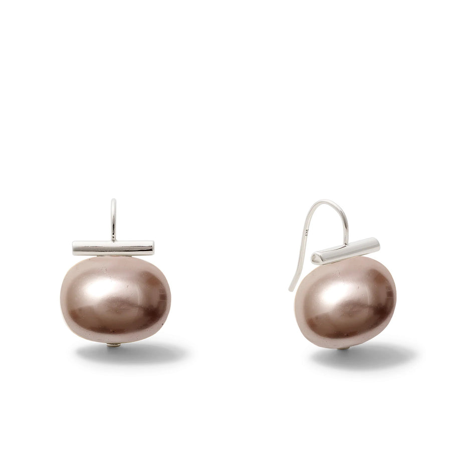 PERIWINKLE LARGE PEBBLE EARRING - STERLING SILVER