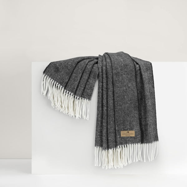 Graphite Italian Herringbone Throw