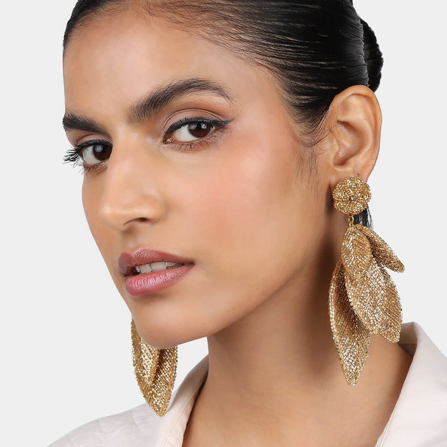 Leaf Earrings - Black Multicolor